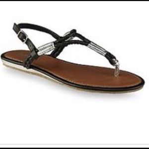 Bongo Braided Brandi Black Sandal NWT NIB